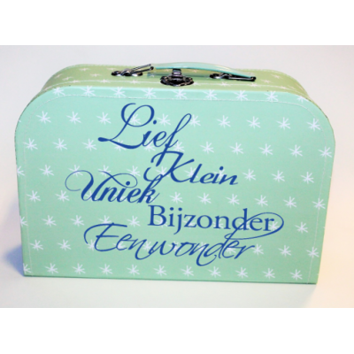 Koffertje "Lief, klein, uniek en bijzonder" Koffertje "Lief, klein, uniek en bijzonder"